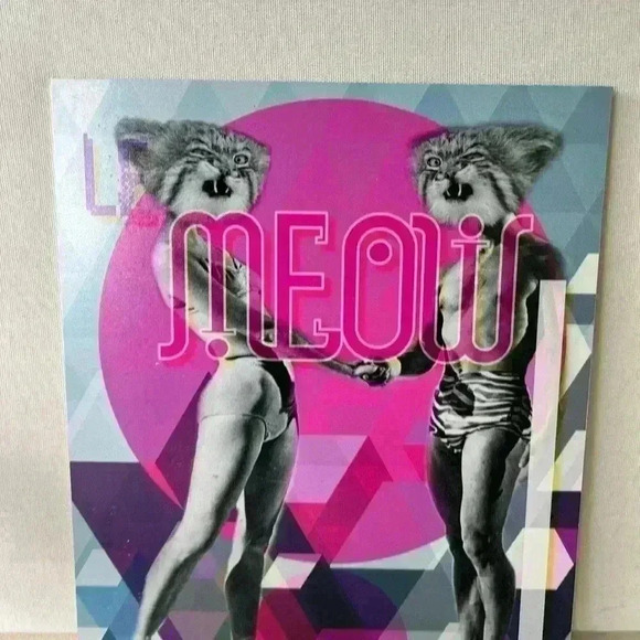 Cat art print on metal plate 8x10“ Meow modern art digital collage - Picture 3 of 5
